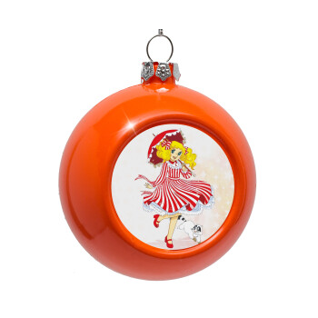 Candy, Orange Christmas tree ornament bauble 8cm