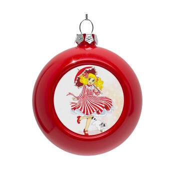 Candy, Red Christmas tree ornament bauble 8cm