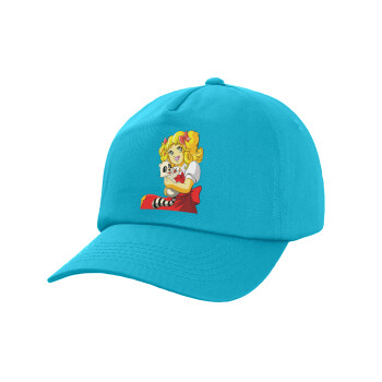 Candy, Adult Baseball Cap, 100% Cotton, Blue (COTTON, ADULT, UNISEX, ONE SIZE)