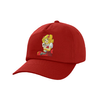 Candy, Children's Baseball Cap, 100% Cotton Twill, Red (COTTON, CHILDREN'S, UNISEX, ONE SIZE)