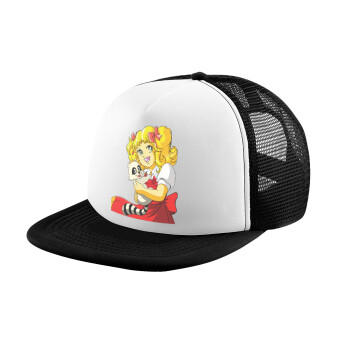 Candy, Adult Soft Trucker Hat with Black/White Mesh (POLYESTER, ADULT, UNISEX, ONE SIZE)