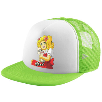 Candy, Child's Soft Trucker Hat with Green/White Mesh (POLYESTER, CHILDREN'S, ONE SIZE)