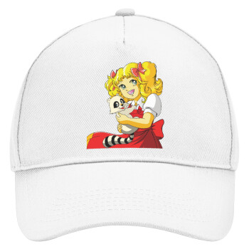 Candy, Adult Baseball Cap, Drill, White (100% COTTON, ADULT, UNISEX, ONE SIZE)