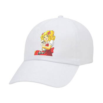 Candy, Adult Baseball Cap White 5-panel (POLYESTER, ADULT, UNISEX, ONE SIZE)