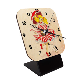 Candy, Quartz Table clock in natural wood (10cm)