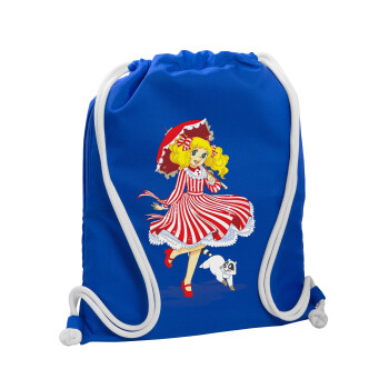 Candy, Backpack pouch GYMBAG Blue, with pocket (40x48cm) & thick cords