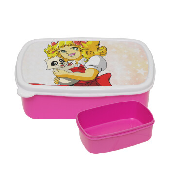 Candy, ΡΟΖ παιδικό δοχείο φαγητού (lunchbox) πλαστικό (BPA-FREE) Lunch Βox M18 x Π13 x Υ6cm