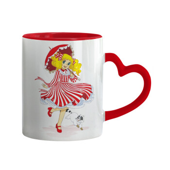 Candy, Mug heart red handle, ceramic, 330ml