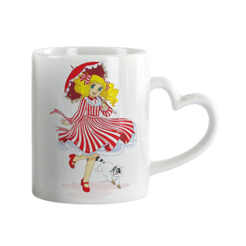 Candy, Mug heart handle, ceramic, 330ml