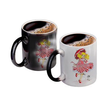 Candy, Color changing magic Mug, ceramic, 330ml when adding hot liquid inside, the black colour desappears (1 pcs)