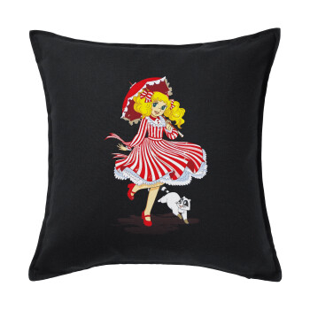 Candy, Sofa cushion black 50x50cm includes filling