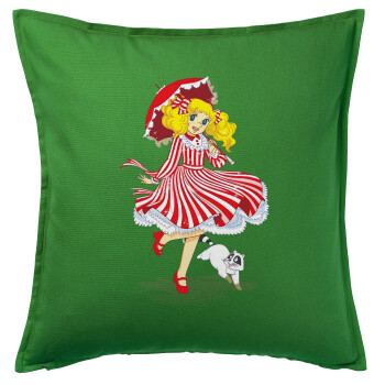 Candy, Sofa cushion Green 50x50cm includes filling