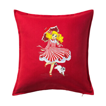 Candy, Sofa cushion RED 50x50cm includes filling