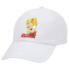 Adult Baseball Cap White 5-panel (POLYESTER, ADULT, UNISEX, ONE SIZE)