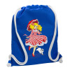 Backpack pouch GYMBAG Blue, with pocket (40x48cm) & thick cords