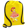 Backpack pouch GYMBAG Yellow, with pocket (40x48cm) & thick cords