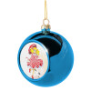 Blue Christmas tree ball ornament 8cm