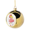 Golden Christmas tree ball ornament 8cm