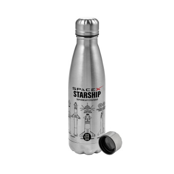 Space X, Metallic water bottle, stainless steel, 750ml