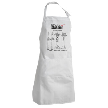 Space X, Adult Chef Apron (with sliders and 2 pockets)