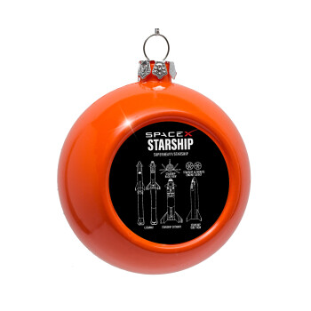 Space X, Orange Christmas tree ornament bauble 8cm