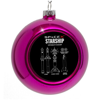 Space X, Purple Christmas tree ornament bauble 8cm