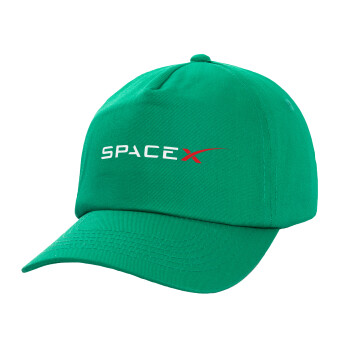 Space X, Adult Baseball Cap, 100% Cotton, Green (COTTON, ADULT, UNISEX, ONE SIZE)