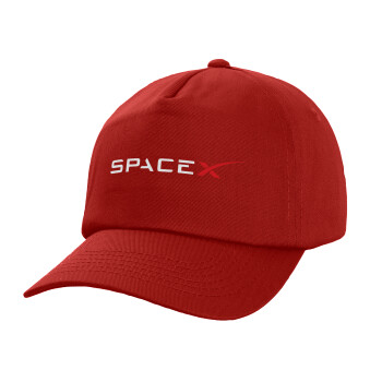 Space X, Adult Baseball Cap, 100% Cotton, Red (COTTON, ADULT, UNISEX, ONE SIZE)