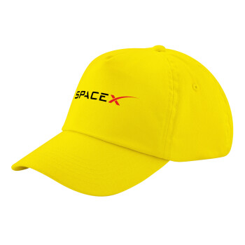 Space X, Child's Baseball Cap, 100% Cotton Twill, Yellow (COTTON, CHILD, UNISEX, ONE SIZE)