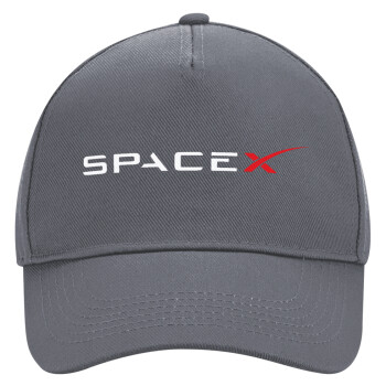 Space X, Ultimate Adult Hat Grey, (100% COTTON DRILL, ADULT, UNISEX, ONE SIZE)