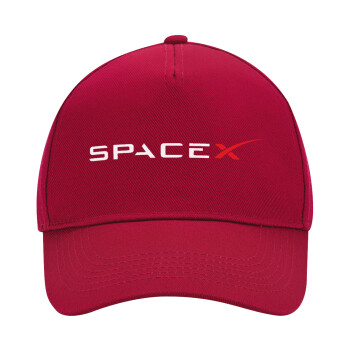 Space X, Adult Ultimate Hat RED, (100% COTTON DRILL, ADULT, UNISEX, ONE SIZE)