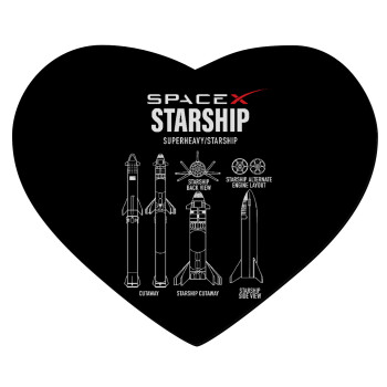 Space X, Mousepad heart 23x20cm