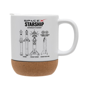 Space X, Ceramic coffee mug Cork (MAT), 330ml (1pcs)