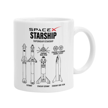 Space X, Ceramic coffee mug, 330ml (1pcs)