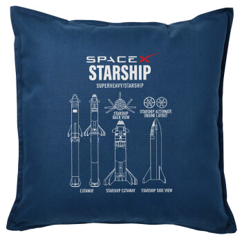 Space X, Sofa cushion Blue 50x50cm includes filling