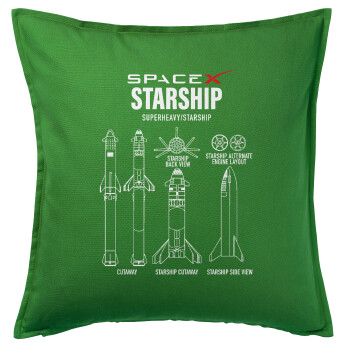 Space X, Sofa cushion Green 50x50cm includes filling