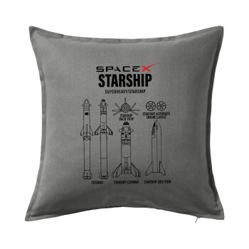 Space X, Sofa cushion Grey 50x50cm includes filling