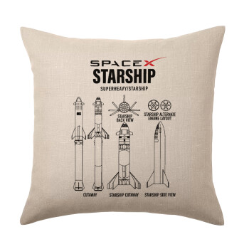 Space X, Μαξιλάρι καναπέ ΛΙΝΟ 40x40cm περιέχεται το  γέμισμα