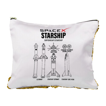 Space X, Sequin Gold Pouch Cosmetic Bag