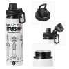 Metal water bottle with safety cap, aluminum 850ml