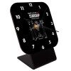 Quartz Wooden table clock with hands (10cm)