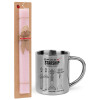 Easter Set, metallic thermal cup (300ml) & aromatic flat Easter candle (30cm) (PINK)