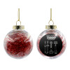 Transparent Christmas tree ball ornament with red filling 8cm