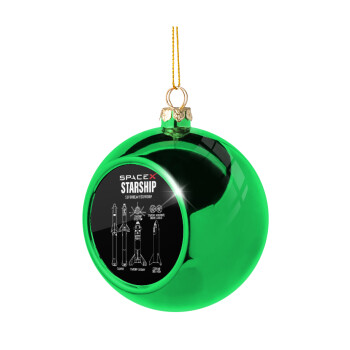 Space X, Green Christmas tree ornament ball 8cm