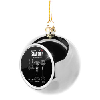 Space X, Silver 8cm Christmas tree ball ornament