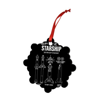 Space X, Christmas ornament snowflake wooden 7.5cm