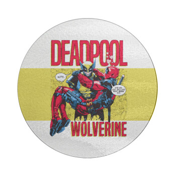 Superhero Deadpool Wolverine, Επιφάνεια κοπής γυάλινη στρογγυλή (30cm)