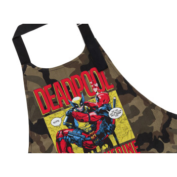 Superhero Deadpool Wolverine, Ποδιά Σεφ με τσέπες, Βαμβακερή, Camouflage (ΕΝΗΛΙΚΩΝ, 100% COTTON)