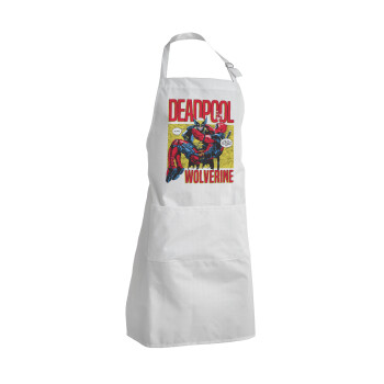 Superhero Deadpool Wolverine, Adult Chef Apron (with sliders and 2 pockets)