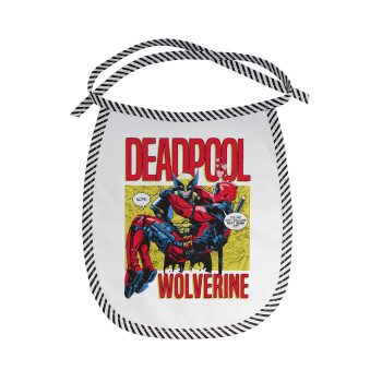 Superhero Deadpool Wolverine, Σαλιάρα μωρού αλέκιαστη με κορδόνι Μαύρη